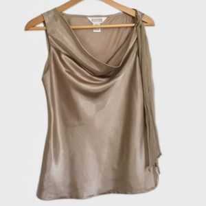 Allison Taylor 100% Silk Removable Shoulder Tie Blouse | M